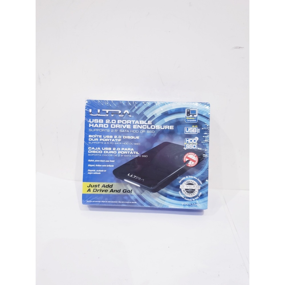 Ultra 2.5" SATA USB2.0 HDD & SDD Case External Hard Drive Enclosure